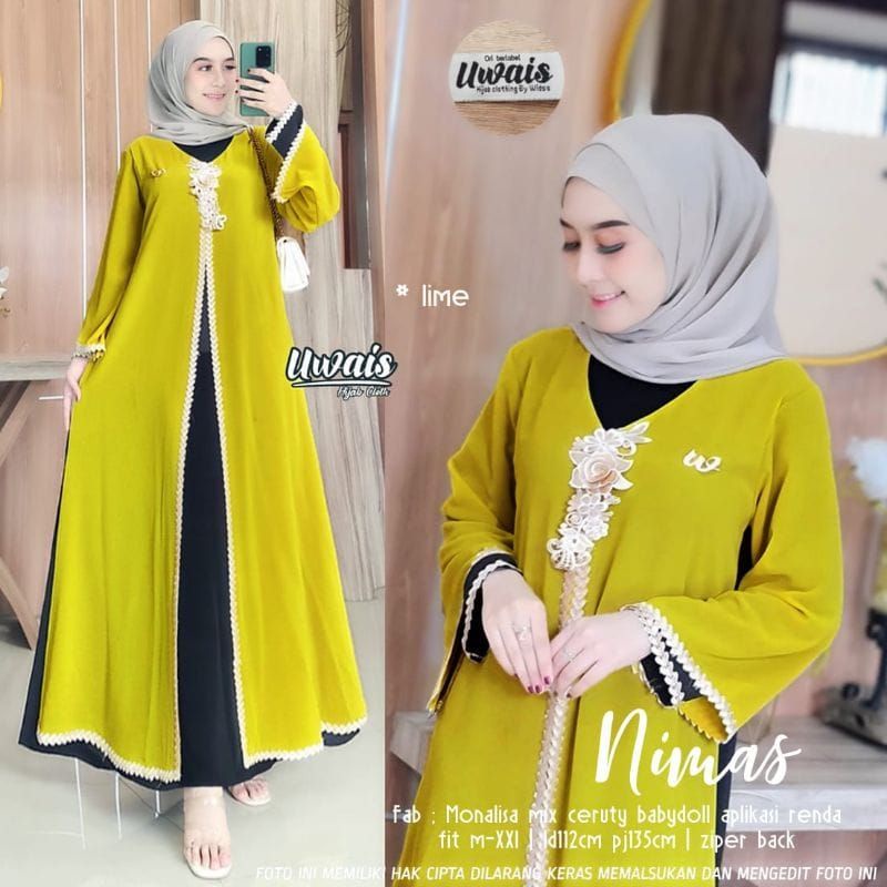 Gamis Nimas // gamis fariasi cardigan ceruty