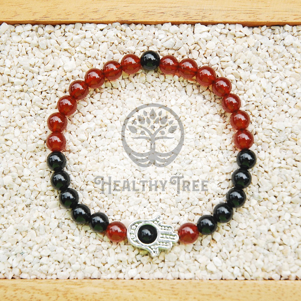 Gelang Batu Kristal Hamsa Hand 6mm