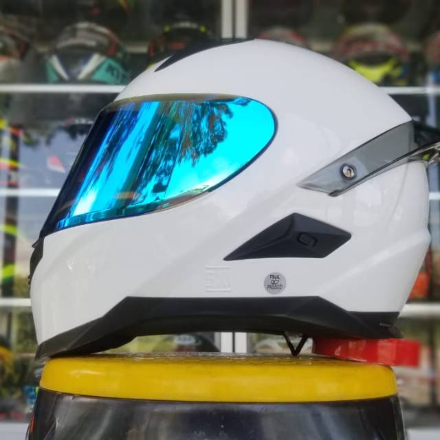 HELM SNAIL FF S1 WHITE PAKET GANTENG KACA IRIDIUM