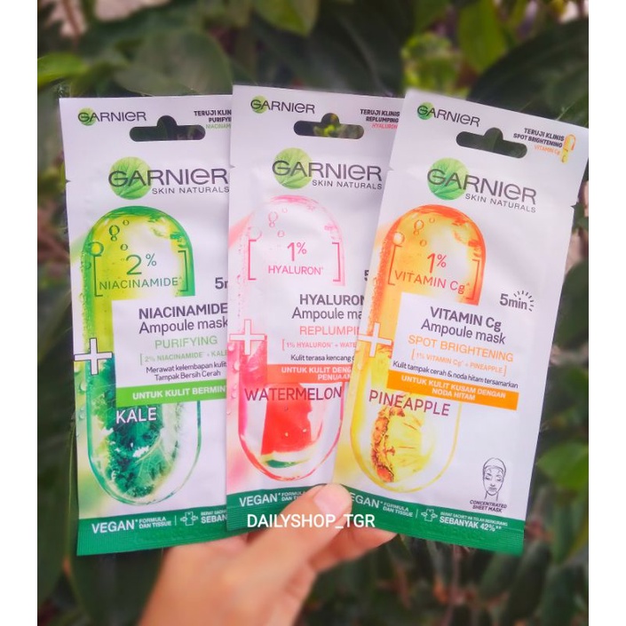 [WAJIB COBAIN] Garnier Ampoule Mask Vitamin C + Pineapple/ Niacinamide + Kale/ Hyaluronic + Watermelon