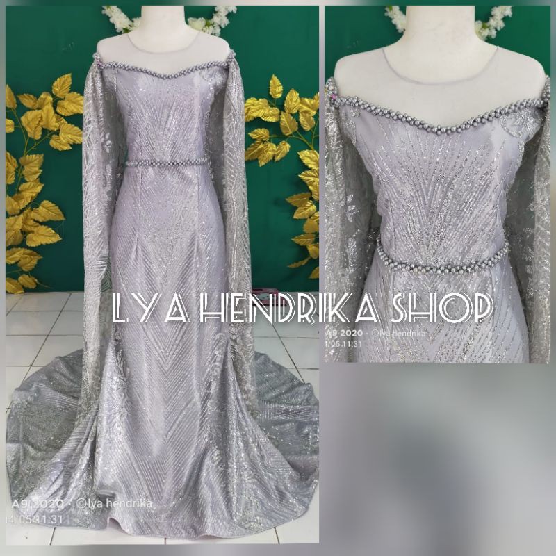 Gaun pengantin duyung ekor candy + jubah