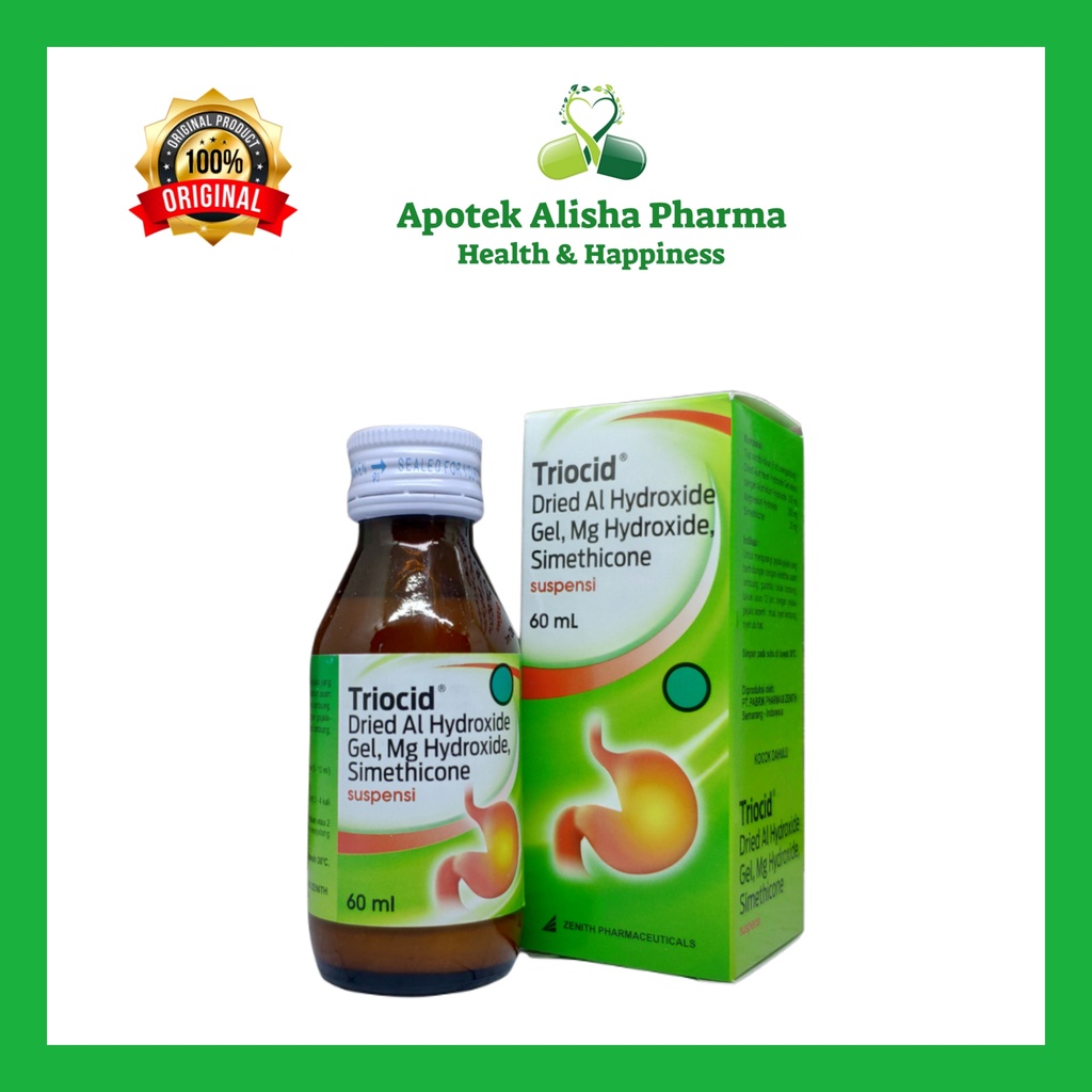 TRIOCID SYRUP 60ml - Triocid Sirup Obat Maag Mual Perih Kembung Nyeri Uluhati / Triosid Sirup