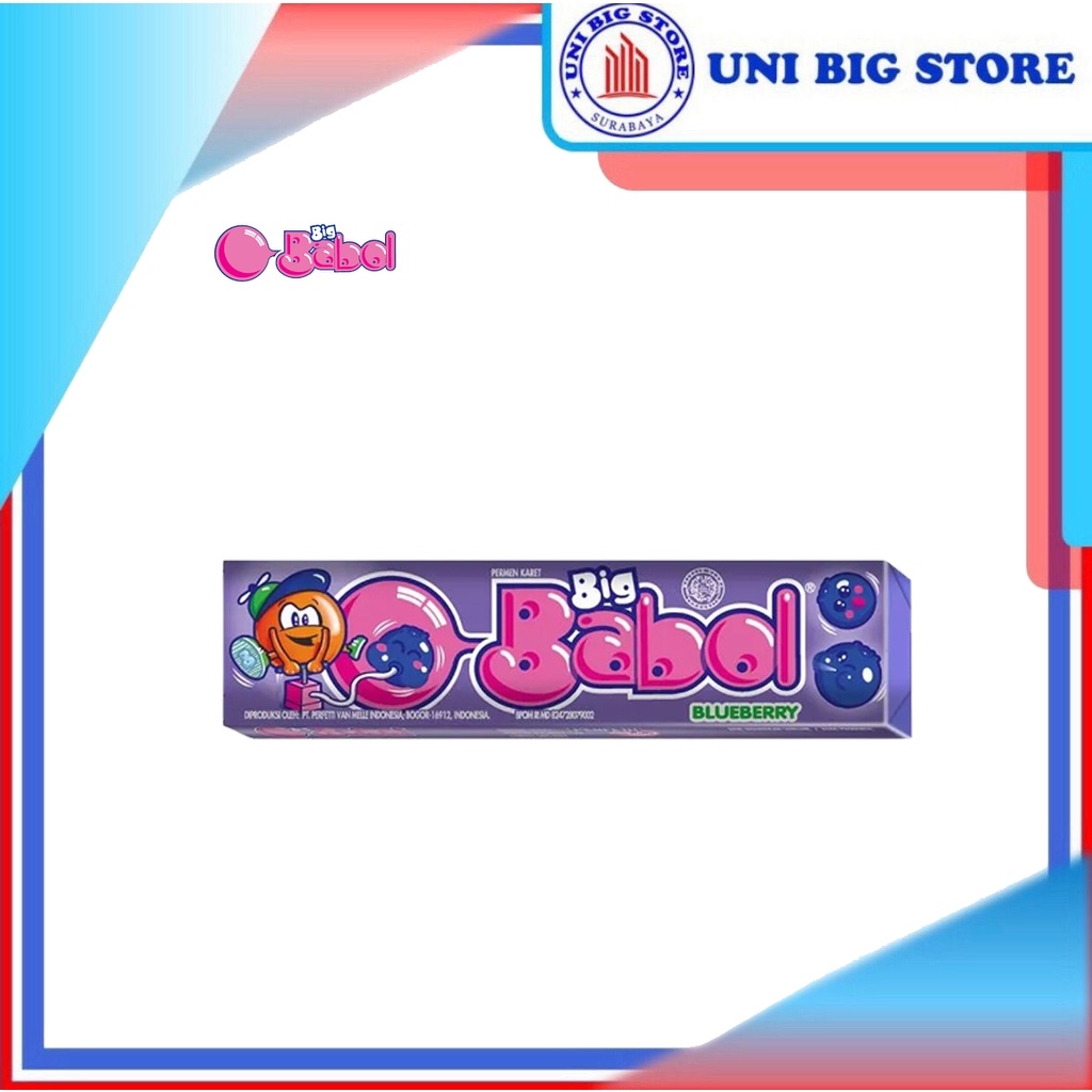 

Big Babol Gummy Candy Blueberry 20 gr 1 pc Permen Karet Blueberi