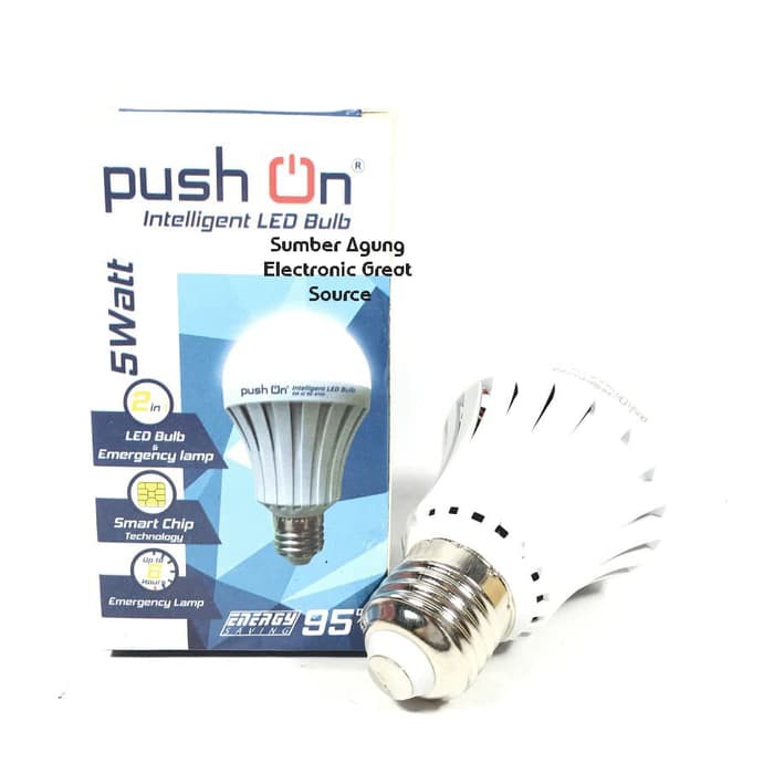 Lampu Intelligent LED Bulb Push On 5W 5 Watt 2in1 Emergency Lamp