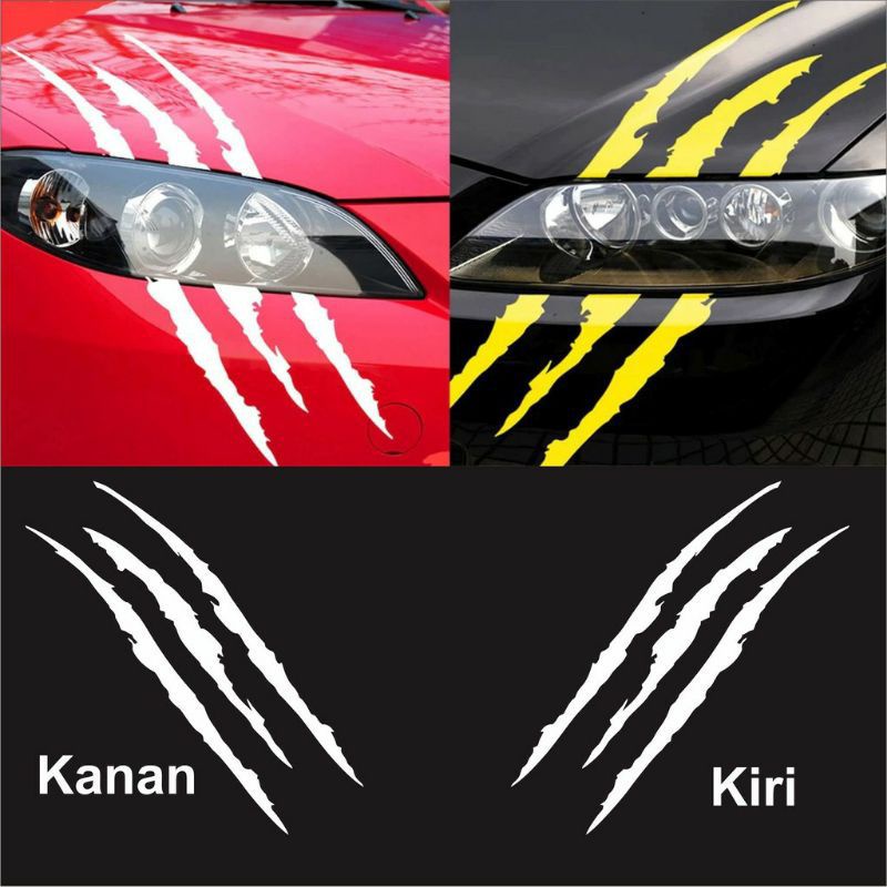 STIKER MOBIL STICKER CUTTING CAKAR BUAT VARIASI LAMPU DEPAN MOBIL
