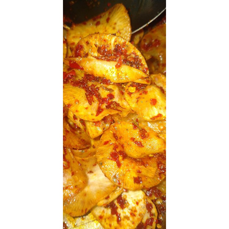 

Kripik pedas/kripik setan/kripik singkong pedas setan