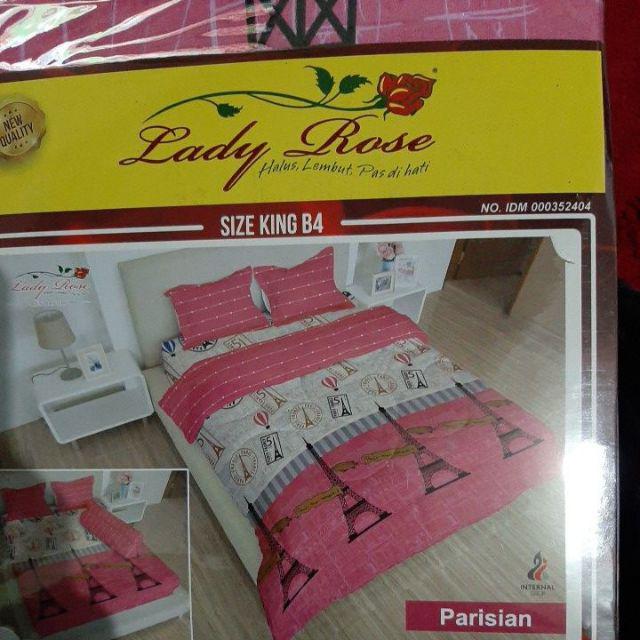 Sprei Lady Rose Parisian Flamingo Scarlet Gc Furla Fernanda Tropica Polkagrey Krista 180x200 Bantal4