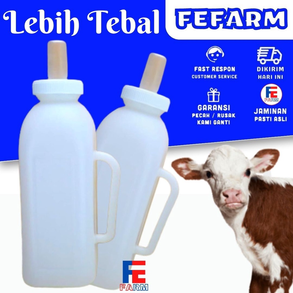 Botol Dot Pedet Anak Sapi Kerbau Lembu Nipple isi 2 Liter Lion Star Dengan Gagang FEFARM