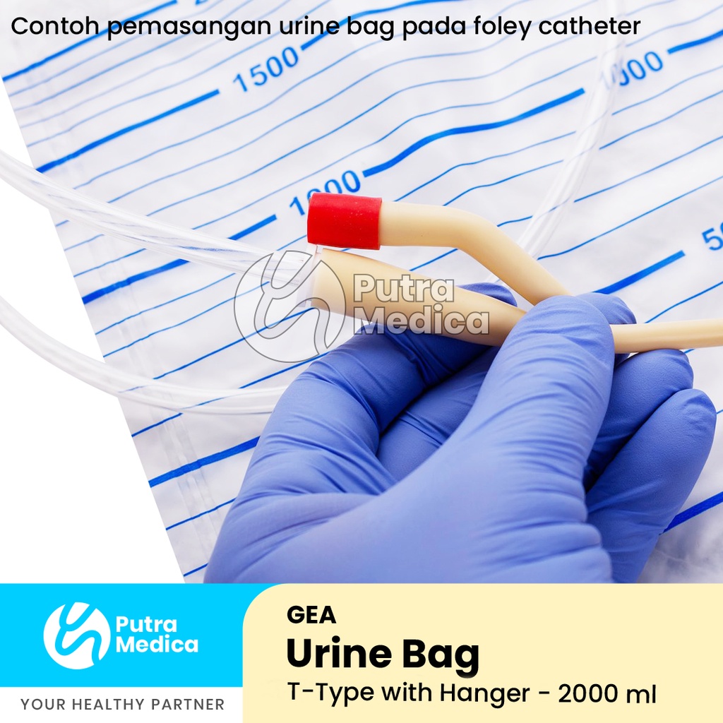 Gea Urine Bag Tipe-T dengan Gantungan - 1 Pc / Kantong Urin Plastik / Drainage Bag
