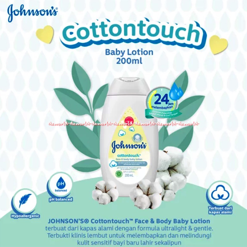 Johnson's Cottontouch Lotion 200ml Face &amp; Body Lotion Sabun Shampo Bayi Baru Lahir New Born Jhonson