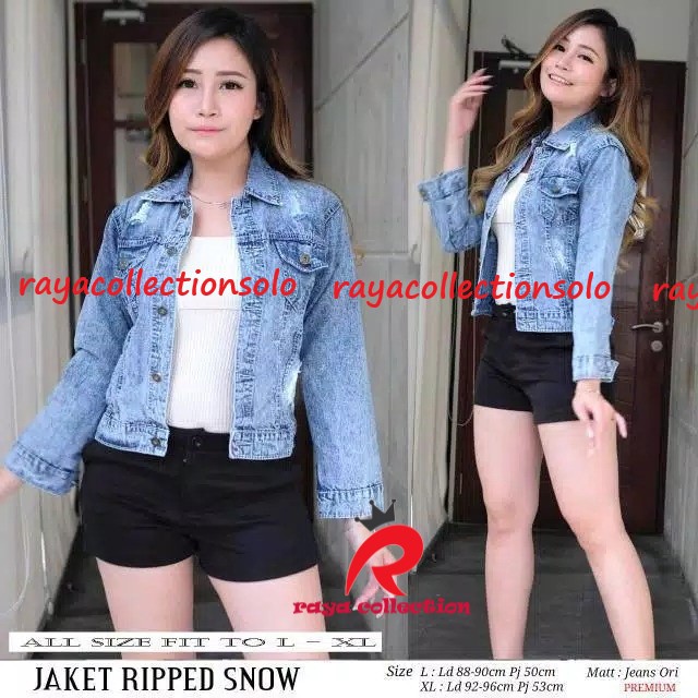 JENNY JAKET JEANS SNOW / JAKET JEANS WANITA / JAKET SNOW JEANS