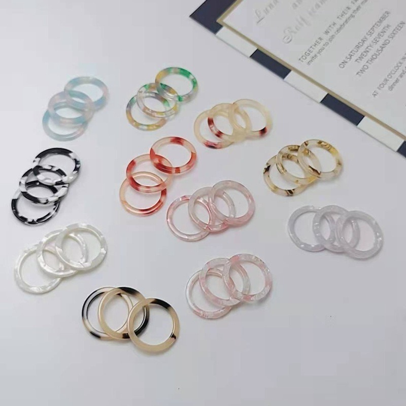 Magic789 Korean Colorful Transparent Resin Acrylic Ring Chic Fashion Finger Jewelry