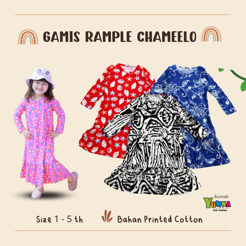 Gamis Anak / Gamis Anak Perempuan / Gamis Anak Bahan Kaos / Gamis Anak Chameelo / Gamis Anak Murah