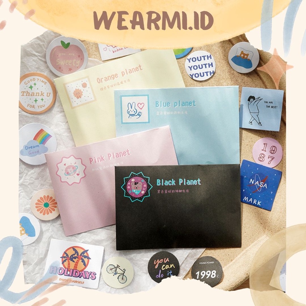 

60 pcs Sticker Pack Envelope Square Aesthetic Scrapbook Jurnal Bujo DIY
