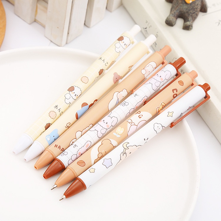 2pcs / Set Pulpen 0.5mm Motif Kartun Sapi Lucu Untuk Pelajar