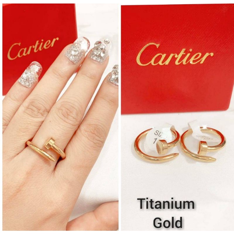 Cincin Titanium Asli motif cartierx Premium Quality Anti karat Ring Stainless steel Ct051