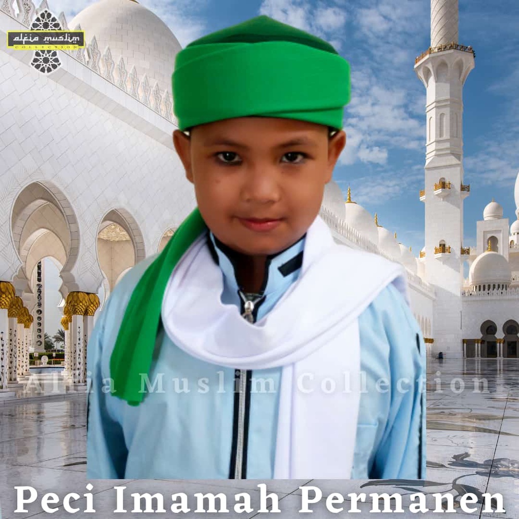 Sorban Imamah Anak Panjang 1,5 Meter Imamah Anak Permanen Imamah Siap Pakai
