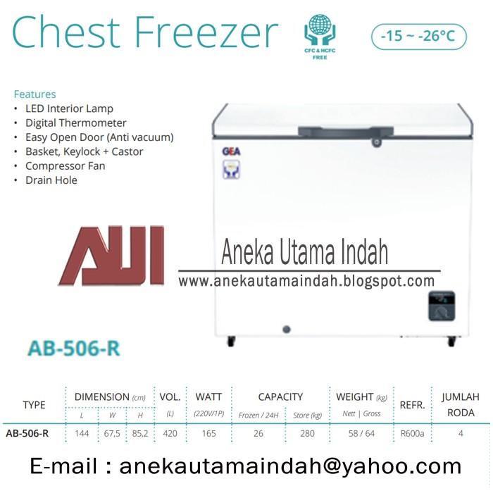 GEA CHEST FREEZER AB506 - AB 506 - AB 506TX - 500 LITER - GARANSI