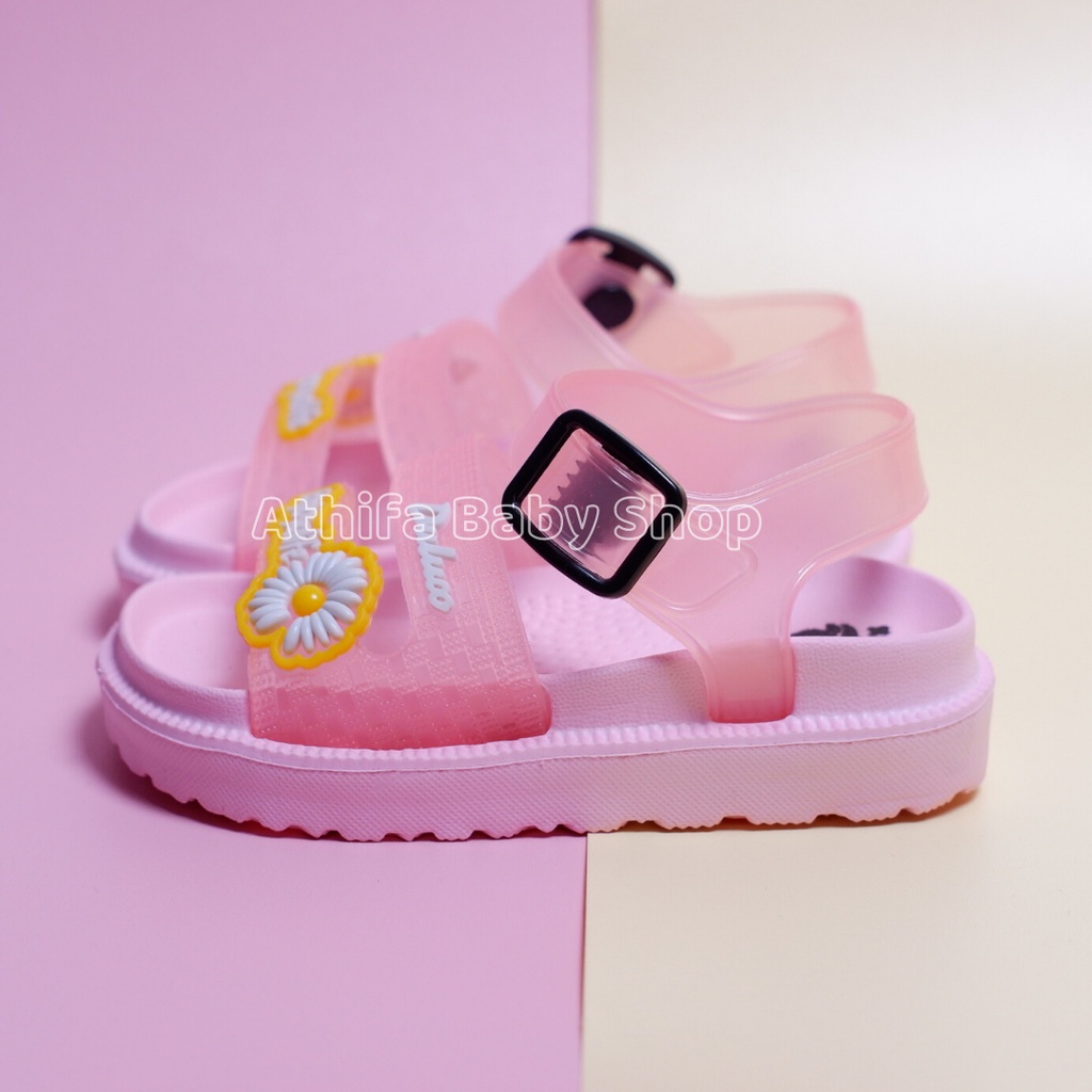 Sepatu Sandal Anak Perempuan Bayi Balita Usia 6 7 8 9 10 11 Bulan 1 2 3 Tahun Size 19 20 21 22 23 24 Sendal Gunung Karet Cewek Sepatu Sandal Prewalker Karet Phylon Ringan -Dulux 323e-