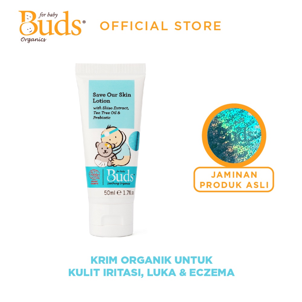 CBK - Buds Organics Save Our Skin Lotion 50ml With Shiso Extra Tea Tree Oil &amp; Prebiotic / First Aid Lotion