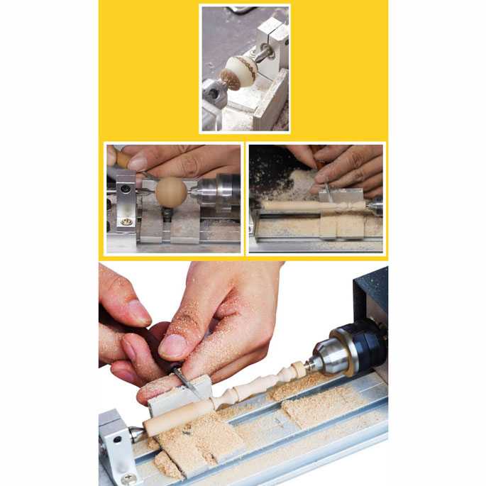 TD-AI01 OSSIEAO Mesin Bubut Mini Lathe Wood Metalworking DIY 96W - LXGD-CC