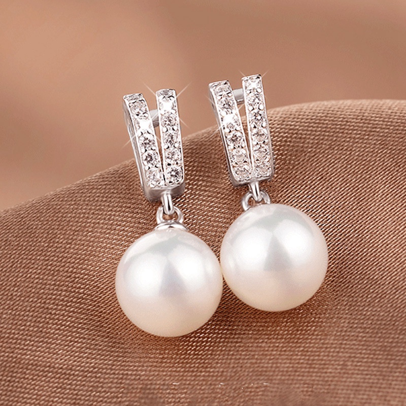 New Trendy Simulated Pearl Dangle Earrings For Women Fashion Wedding Engagement Accessories Simple Stylish Girls Earrings