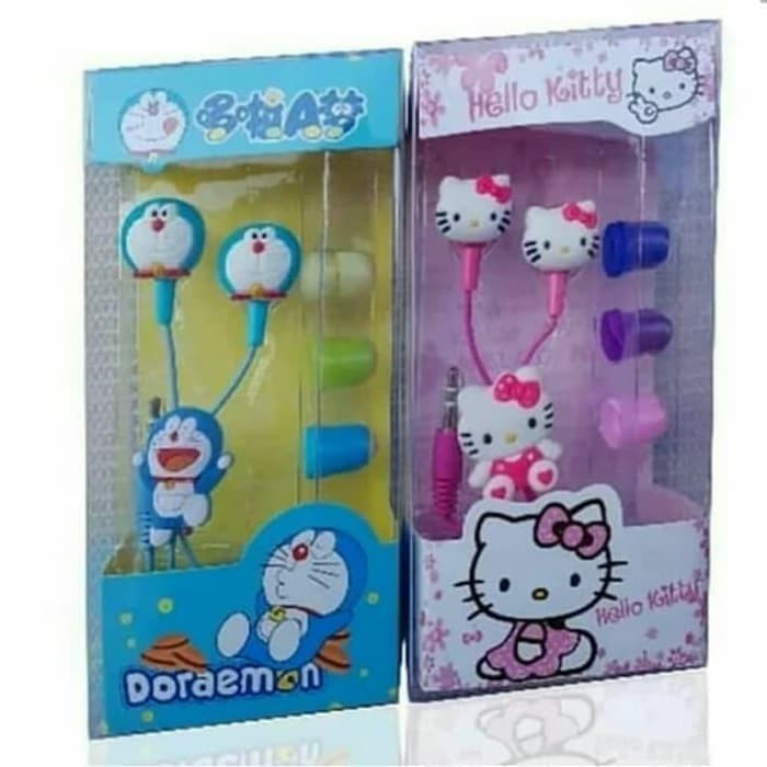 SLS89 NEW Ear Headphone-HandsFree-Headset karakter Doraemon Hello Kitty