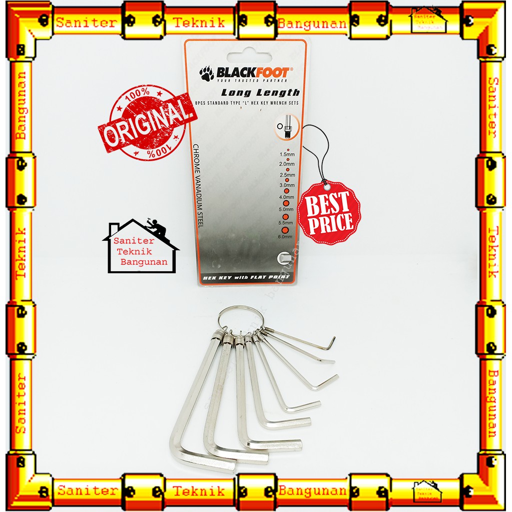 KUNCI L SET BLACKFOOT-HEX KEY 8 PCS