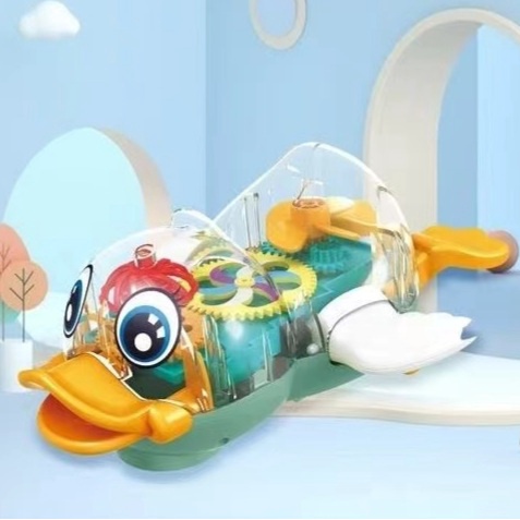 [MS]Gear Duck / Mainan Anak Bebek Transparant Bergerigi Bebek Berjalan Lampu Dan Music