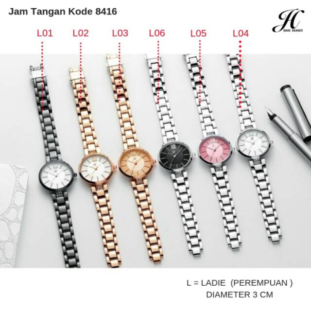 JIMS HONEY WATCH H 8416 L (JAM TANGAN WANITA) FREE KOTAK