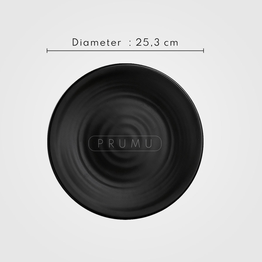 PRUMU Melamine Stone Piring 10 inch - Piring Makan - Piring Tembikar Melamin - Piring Cafe - Piring Restoran - Golden Dragon P2210A