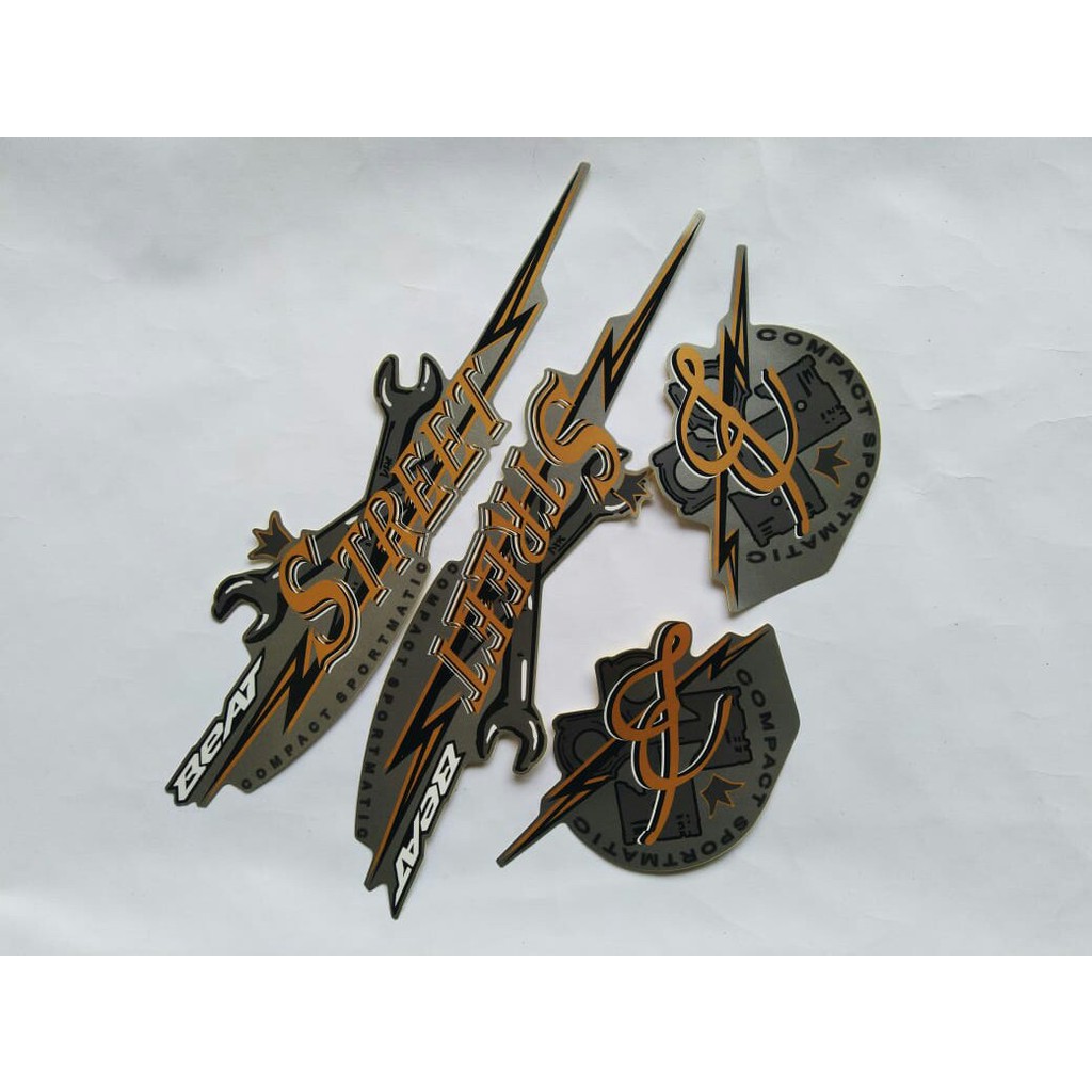 stiker lis body motor honda beat street 2020 silver