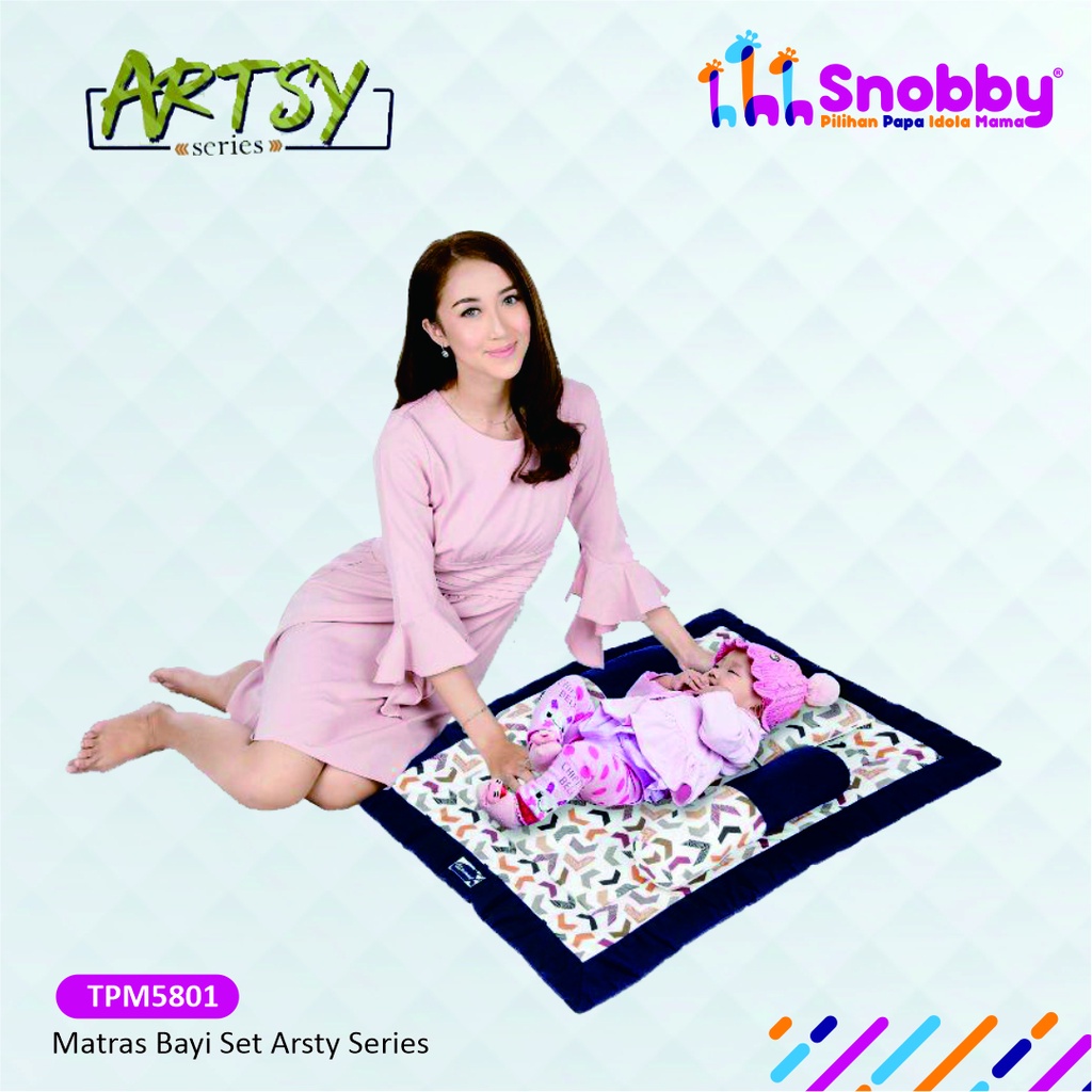 Snobby Baby Mattress Matras Bayi Set Bantal Peang + Guling Motif Artsy Series - TPM 5801