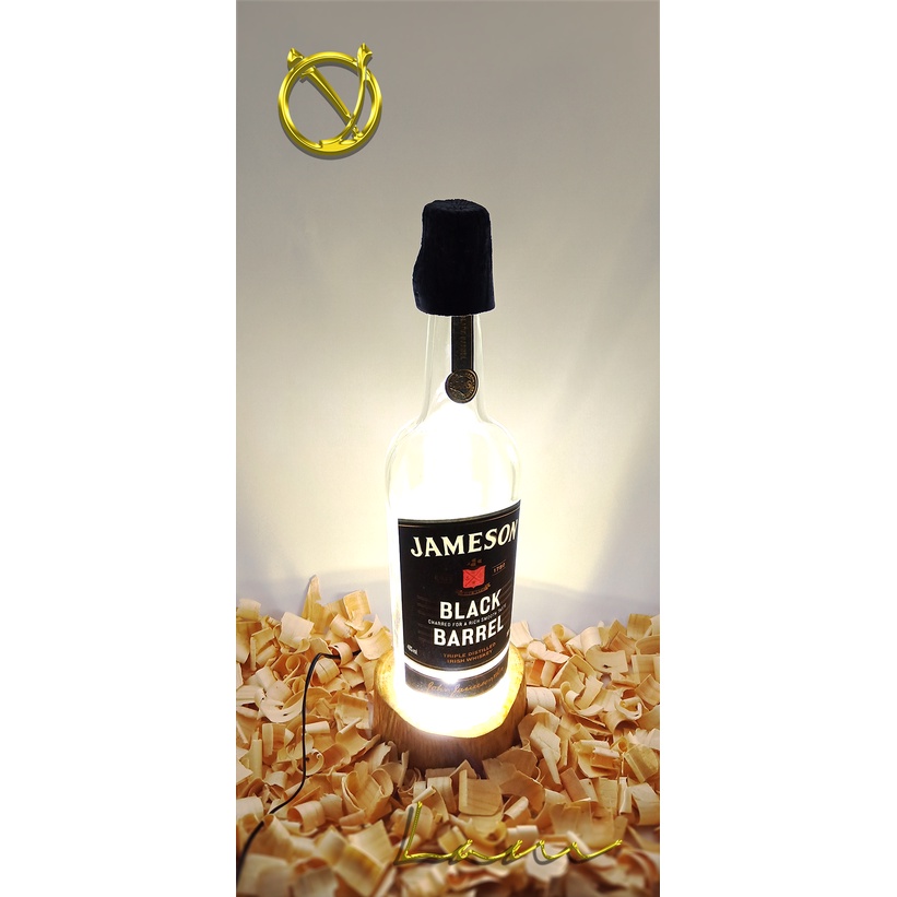 Lampu Hias Meja Ruang Tamu, Lampu Kamar Led 12v JAMESON BLACK BARREL