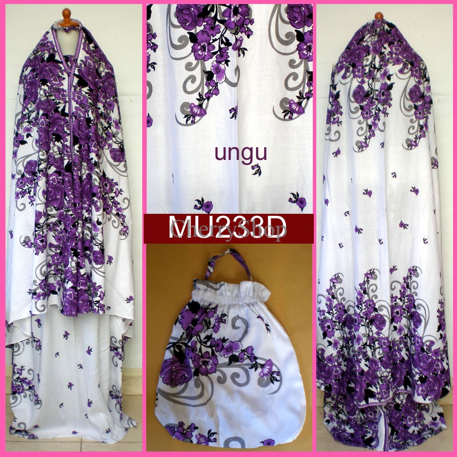 Mukena Bali Putih Bunga Mawar, Jumbo - MU233