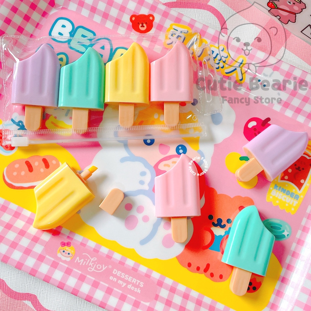 

⭐Cutiebearie⭐ [SATUAN] Stabilo Highlighter Pastel Ice Cream Lucu Warna Warni Murah