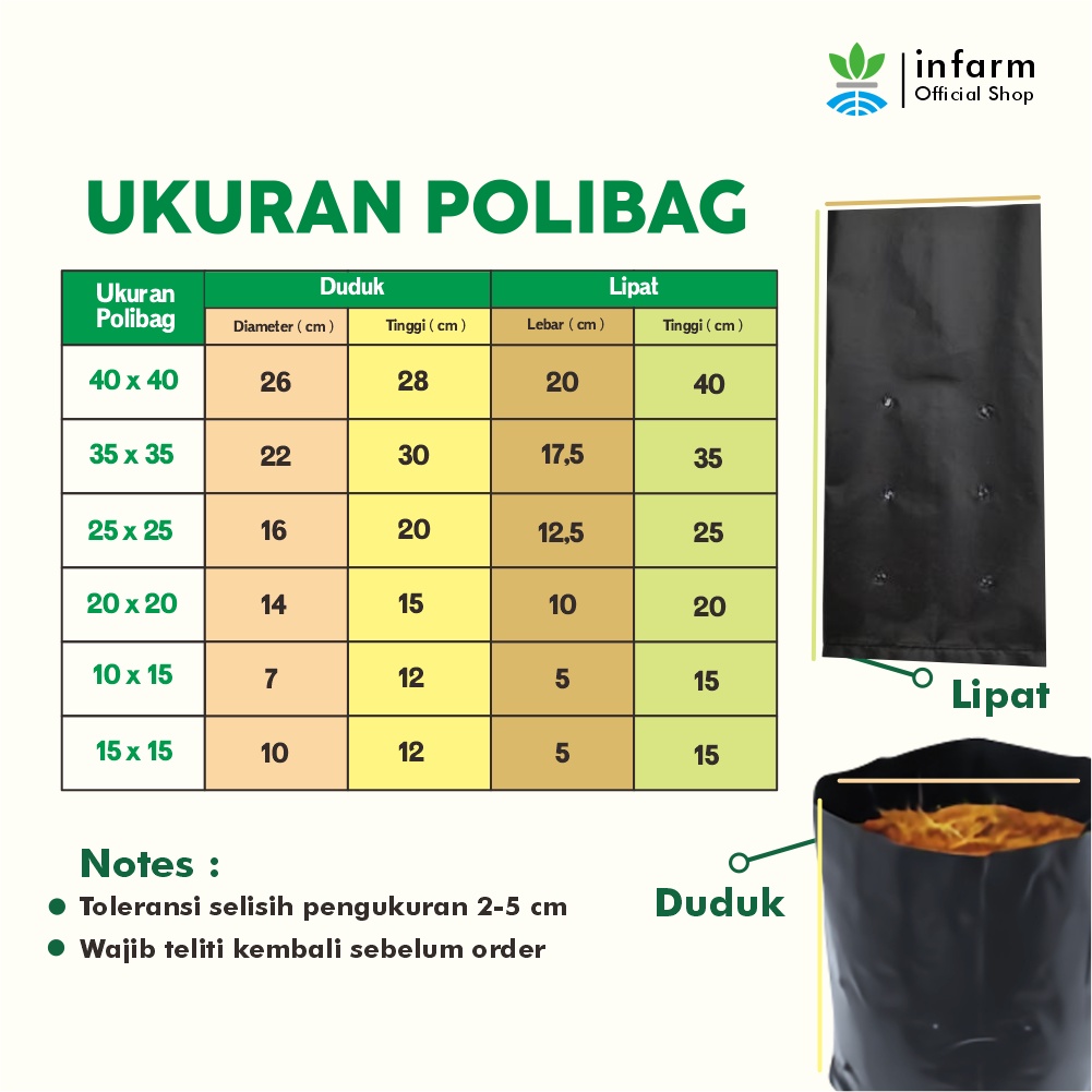 INFARM - Polybag Paket 30 pcs Ukuran 35cm x 35cm