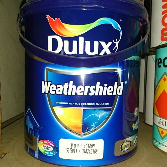 Cat Dulux Weathershield 40140 M Dove kemasan 2.5 L ( galon )