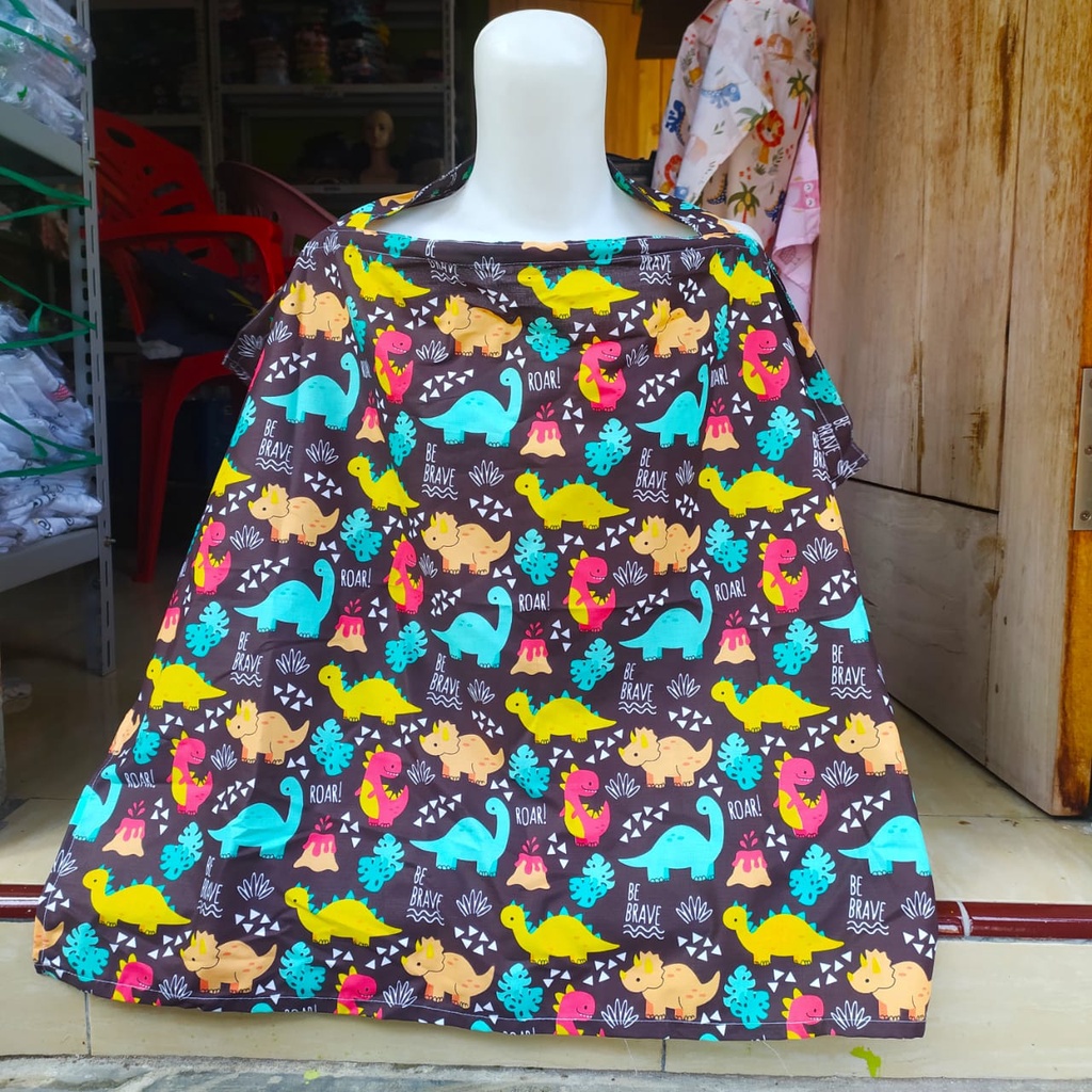 Apron Menyusui Baby Nursing Cover Motif Karakter Lucu Satu Lapis