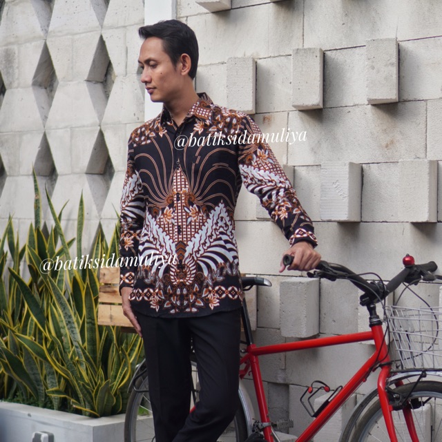 Sidamuliya Batik Kemeja Pria Slimfit Premium Auriga Lengan Panjang