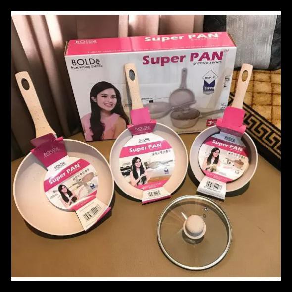 Promo Promo Hari Ini Aja - Super Pan Bolde Beige Set - Panci Granite Cera