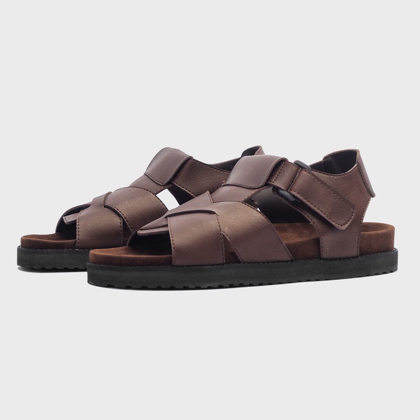 CASTER BROWN |MNM x GFLAMES| Sandal Jepit Pria Casual Sendal Slide ORIGINAL