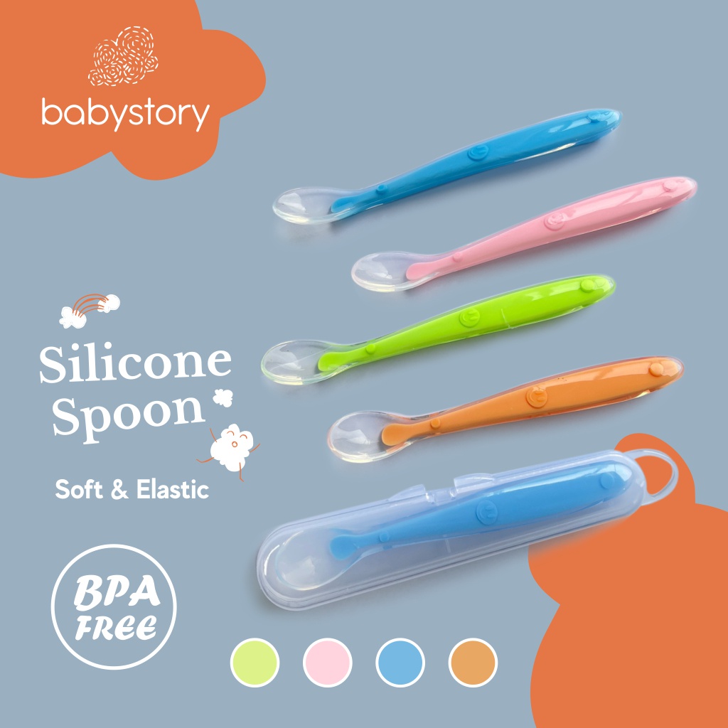 Silicone Spoon sendok silicone sendok bayi baby spoon sendok bayi baby spoon