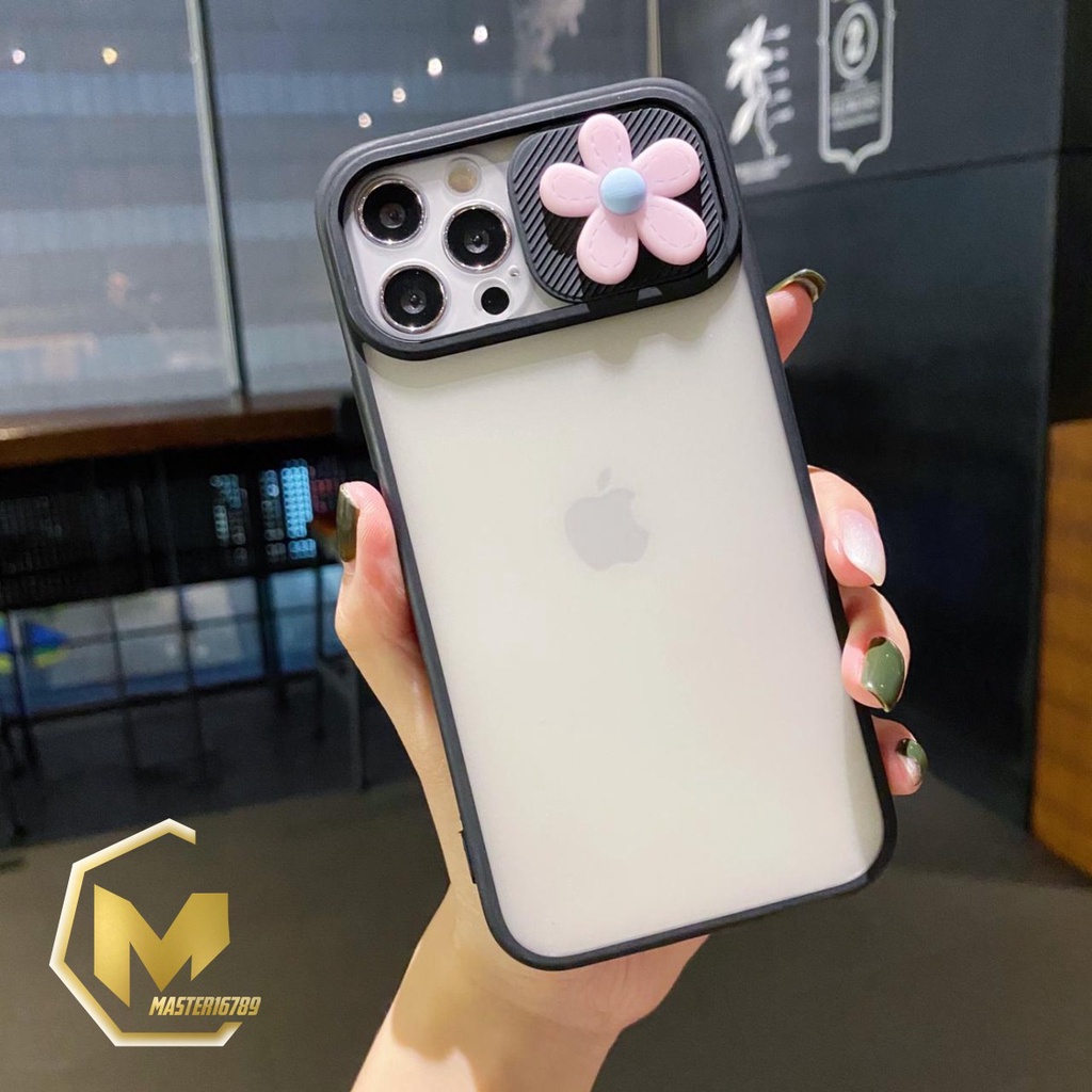 softcase slide pelindung kamera flower 3d ip 6 6+ 7 7+ 8 8+ se 2020 x xr xs max ma2211