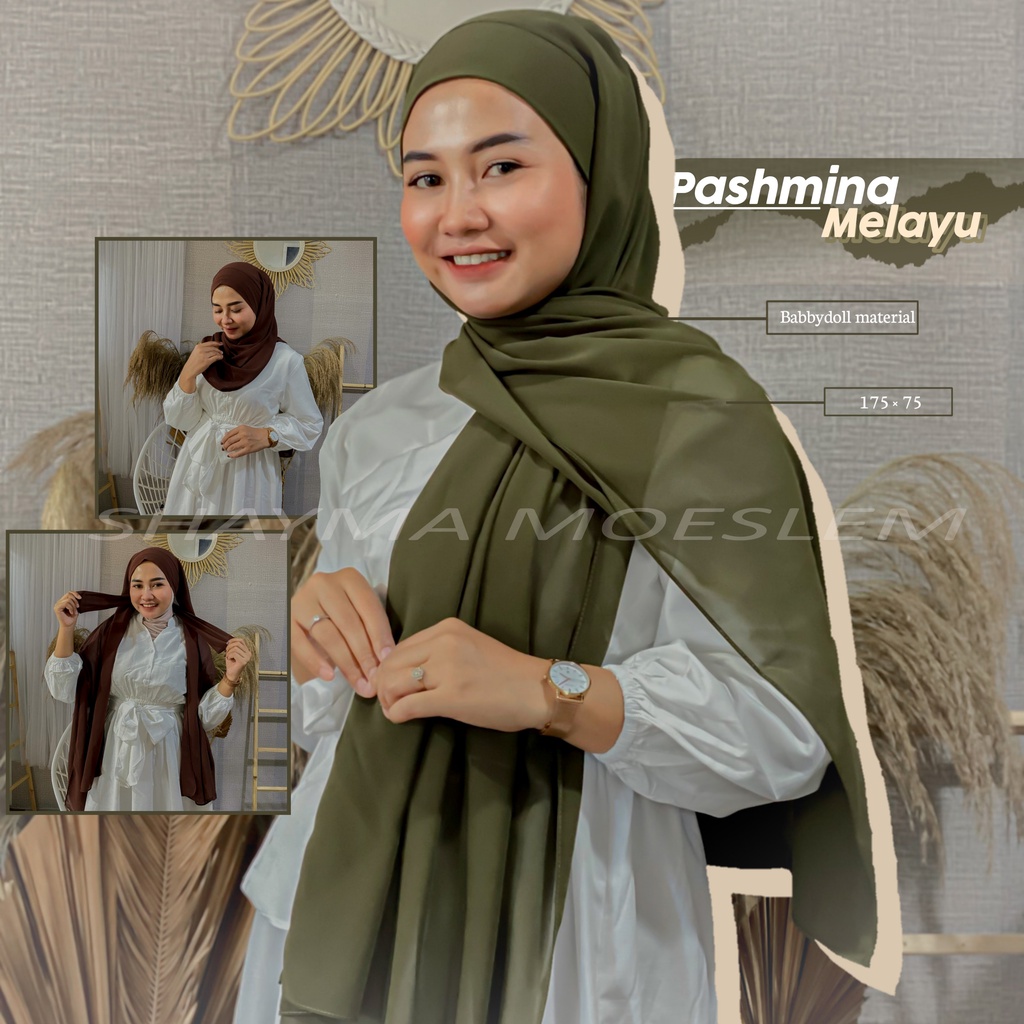 Pashmina Instan Tali Melayu Ceruty Babydoll Premium Lesti Kejora