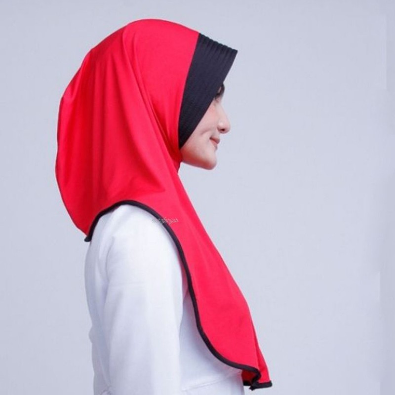 HIJAB SPORT MURAH HUDI TUTON / HIJAB INSTANT OLAHRAGA BAHAN JERSEY / HIJAB BERGO JERSEY DENGAN MODEL HIJAB SPORTY