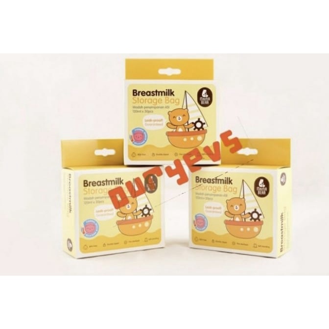 MamaBear Breast Milk Storage Bag / Asi Bag / Mama Bear kantong ASI 120ml 30pcs