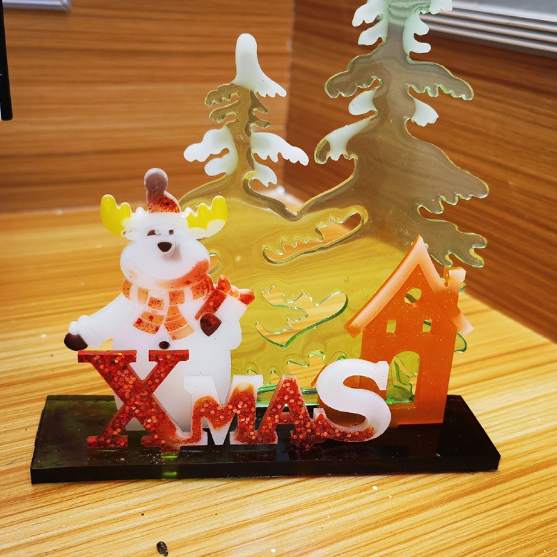 Cetakan Tanah Liat Bahan Silikon Desain Rusa Santa Claus Snowman Tema Natal Untuk Kerajinan
