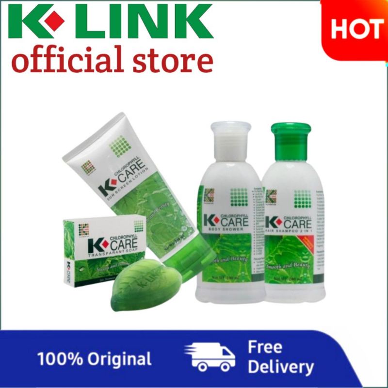 K-CARE CHLOROPHYLL SERIES CHLOROPHYLL TRANSPARAN SOAP BODY SHOWER SUN SCREEN LOTION HAIR SHAMPO 2IN1