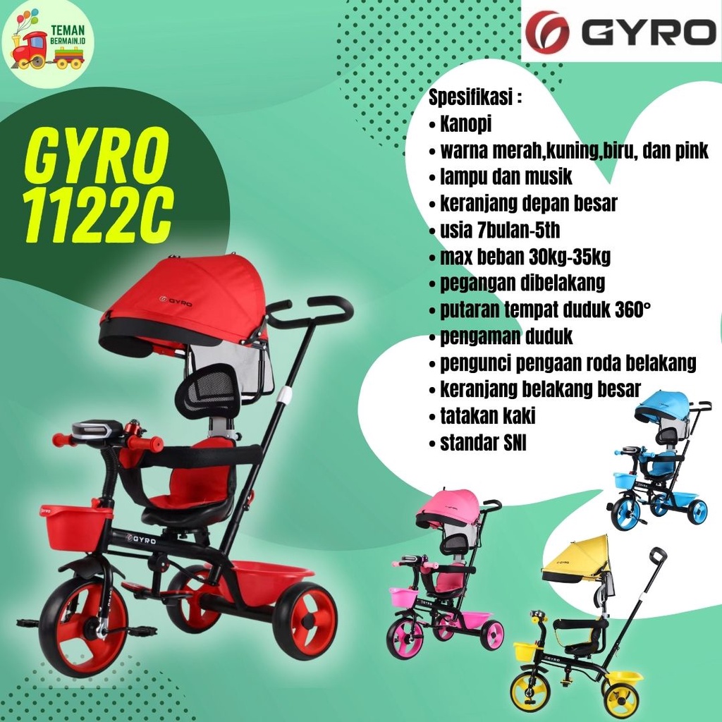 Sepeda Stroler Anak Roda Tiga GYRO 1122C
